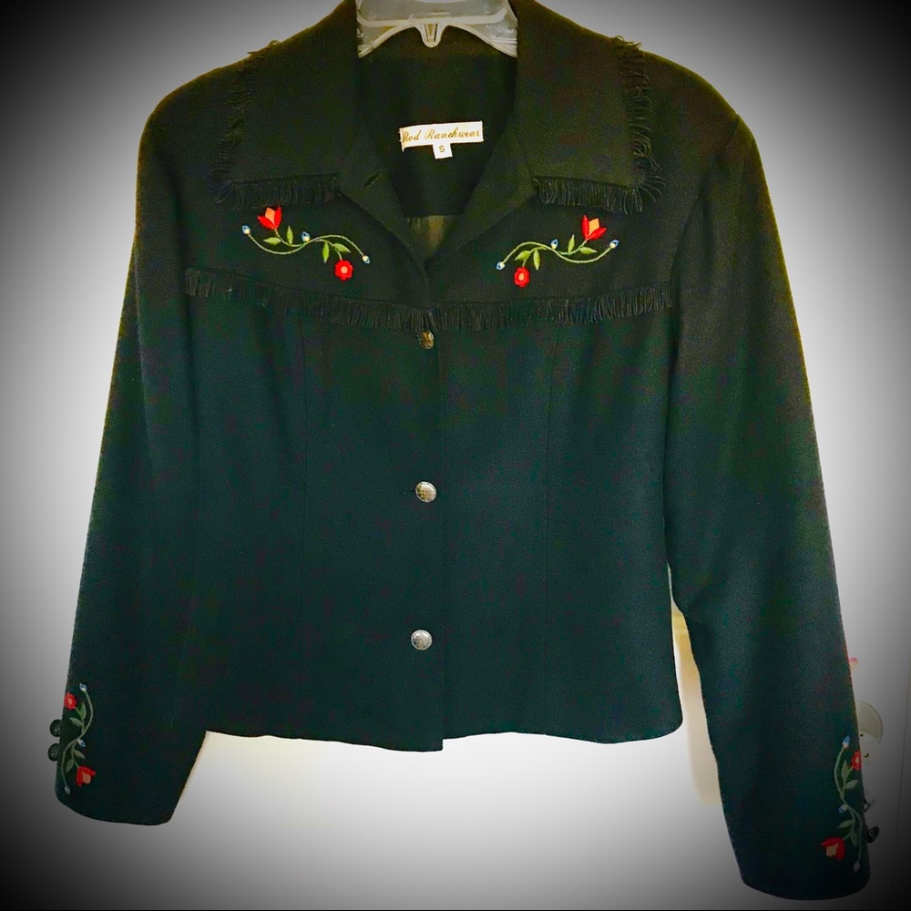 Rod Ranchwear Black Embroided Long Sleeve Jacket